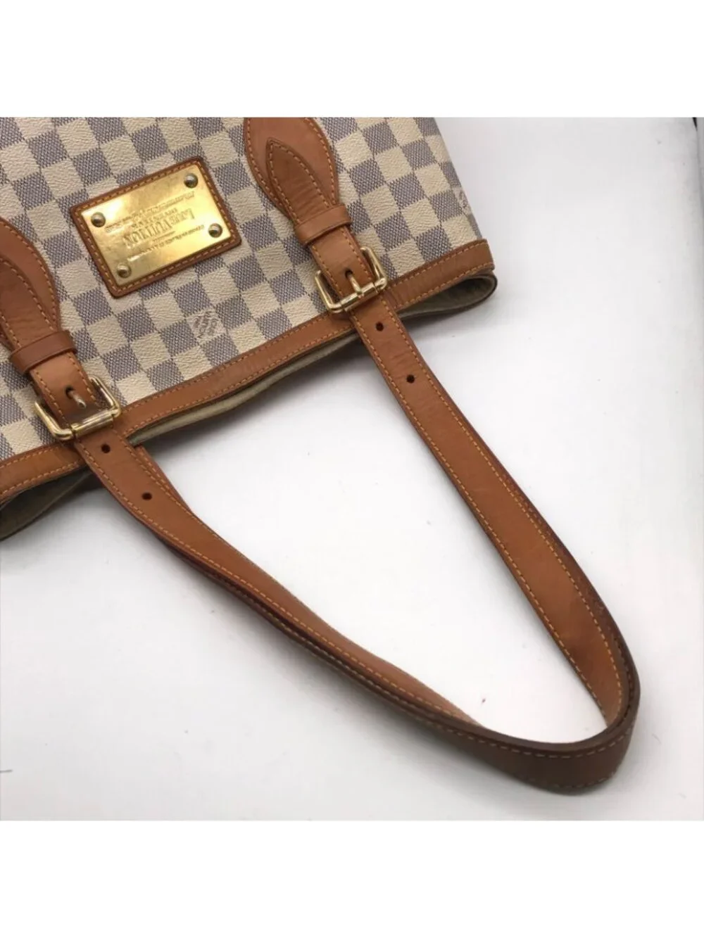 Louis Vuitton Damier Azur Hampstead MM Tote Shoulder Bag Price Negotiation